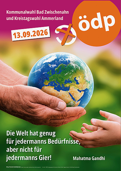 Wahlplakat der ÖDP Ammerland